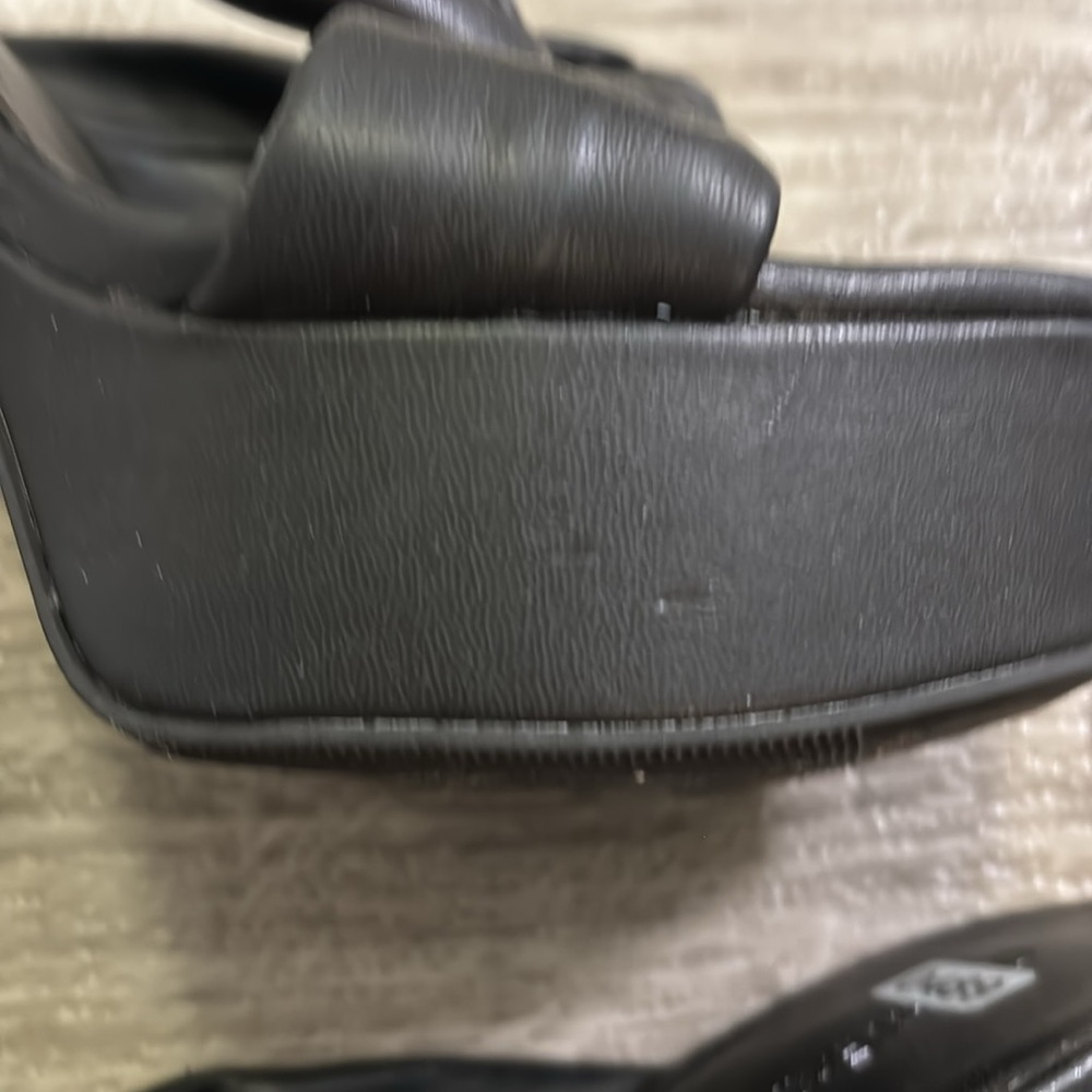 Open Edit Kaia Black Platform Slip On Heel Sz 7.5 - Picture 3 of 8